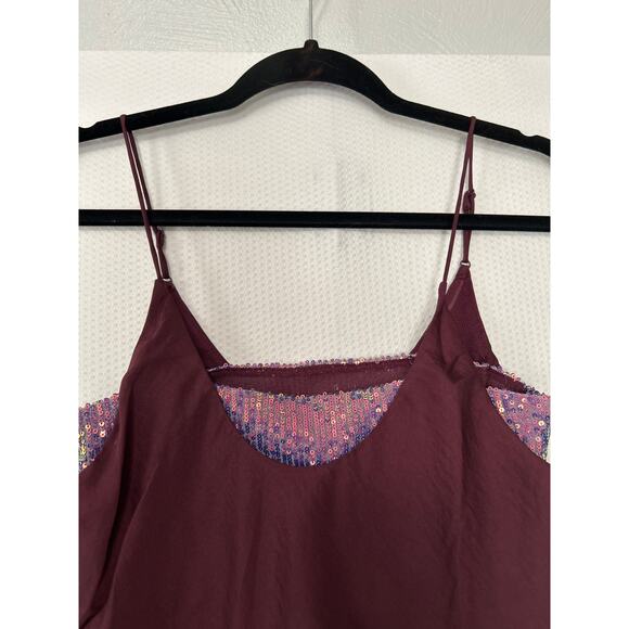 Free People Intimacy Womens Turn it On Plum Sequins Cami Swing Womens Top XS NWT - Picture 2 of 11